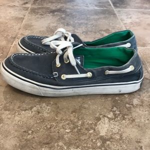 size 7.5 muted blue/gray Sperry topsiders
